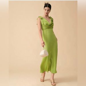 NWT! The Tie Strap Backless Satin Maxi Dress